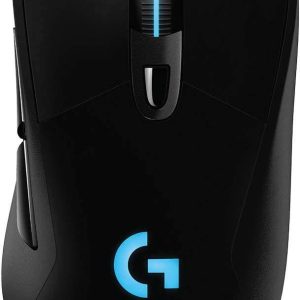 Logitech G703 - Ratón inalámbrico para juegos Lightspeed con sensor Hero 25K, compatible con PowerPlay, Lightsync RGB, ligero 95G+10G opcional, 100-25, 600 DPI, empuñaduras laterales de goma - Negro