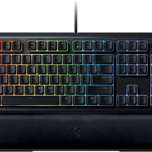 Razer Ornata Chroma - Teclado para juegos: Interruptores mecánicos híbridos - Iluminación Chroma RGB personalizable - Teclas retroiluminadas individualmente - Reposamuñecas de felpa desmontable - Funcionalidad macro programable