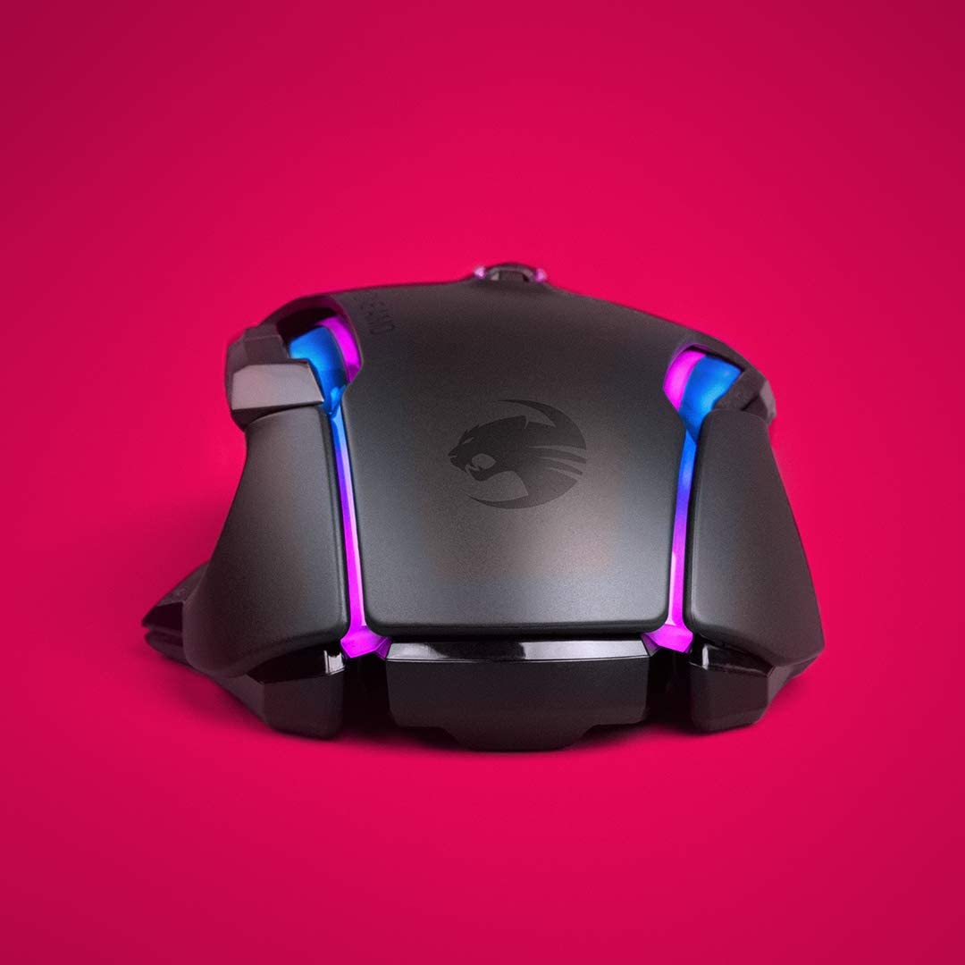 ROCCAT Kone AIMO - Ratón para juegos de PC remasterizado, óptico, iluminación retroiluminada RGB, 23 teclas programables, memoria integrada, empuñadura de palma, sensor de ojo de búho, ergonómico, iluminación LED, ajustable a 16 000 ppp, negro - Imagen 2