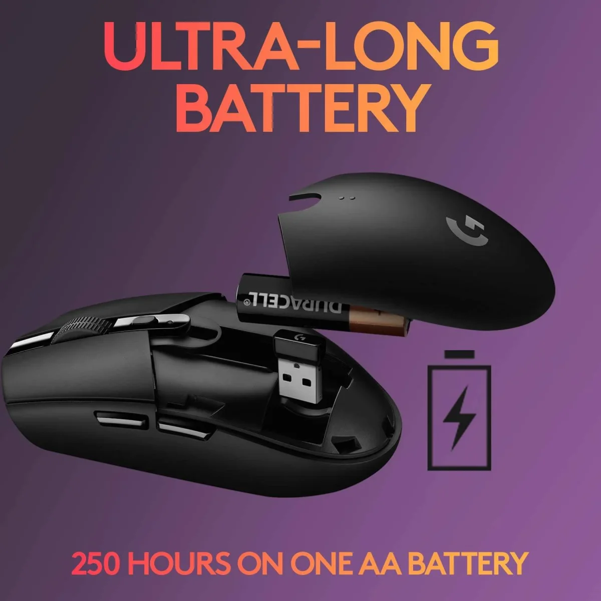 Logitech G305 LIGHTSPEED - Ratón inalámbrico para juegos, sensor Hero 12K, 12,000 DPI, liviano, 6 botones programables, 250 h de duración de la batería, memoria integrada, PC/Mac - Negro - Imagen 6