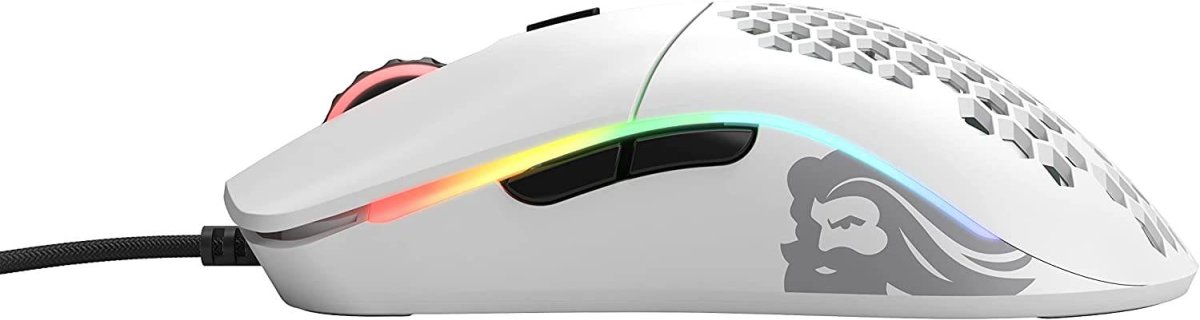 Glorious Gaming Mouse - Model O 67 g Superlight Honeycomb Mouse, Matte White Mouse - Imagen 4
