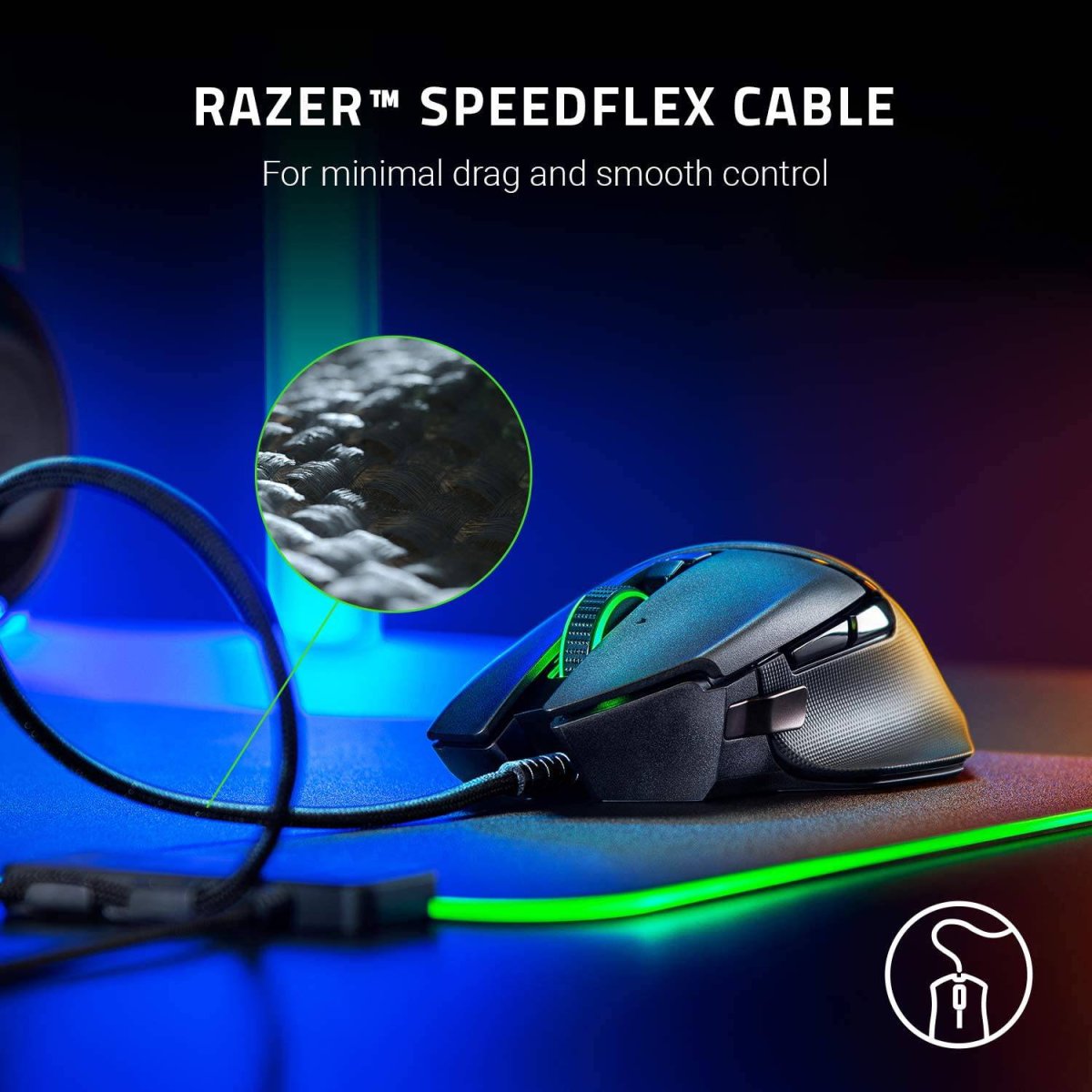 Razer Basilisk v2 - Ratón para juegos con cable: sensor óptico de 20 000 ppp, interruptor de mouse para juegos más rápido, iluminación Chroma RGB, 11 botones programables, negro clásico - Imagen 3