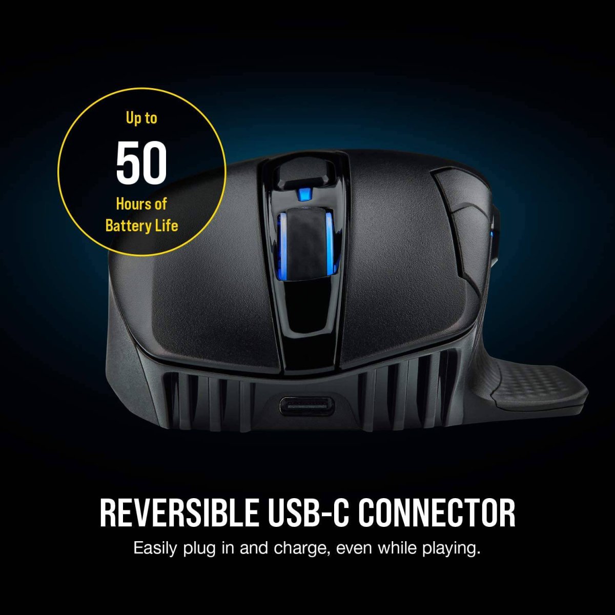 Corsair Dark Core RGB Pro, mouse inalámbrico para juegos FPS/MOBA con tecnología SLIPSTREAM, negro, LED RGB retroiluminado, 18000 DPI, óptico, CH-9315411-NA - Imagen 4