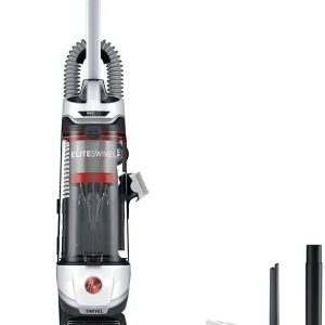 Aspiradora giratoria Hoover MAXLife Elite con filtración de medios HEPA, vertical multisuperficie sin bolsa para alfombras y pisos duros, UH75150, blanco