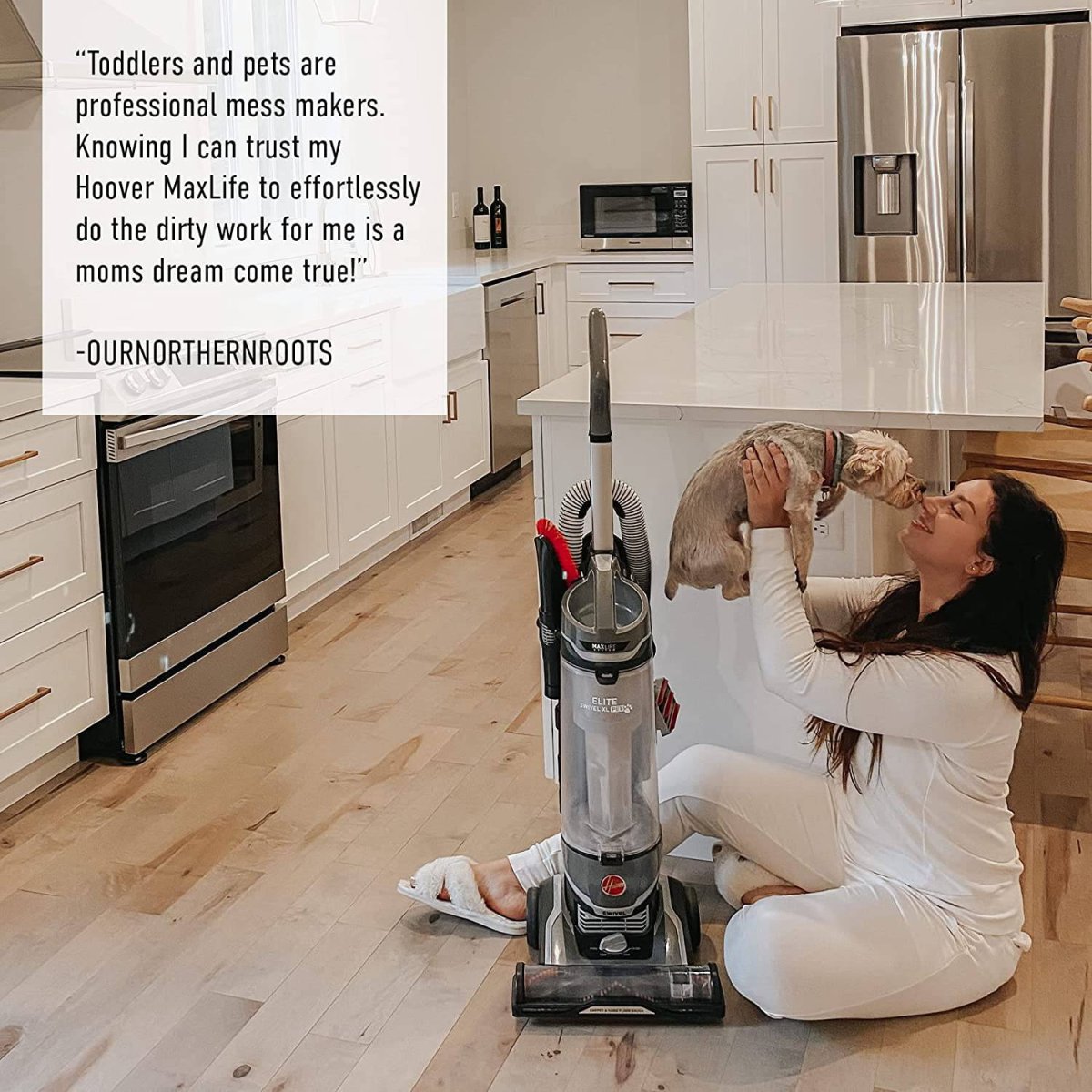 Hoover MAXLife Elite Swivel XL Aspiradora para mascotas con filtración de medios HEPA, vertical sin bolsa para múltiples superficies para alfombras y pisos duros, UH75250, gris - Imagen 2